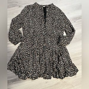 Kori Black and Brown Animal Print Top